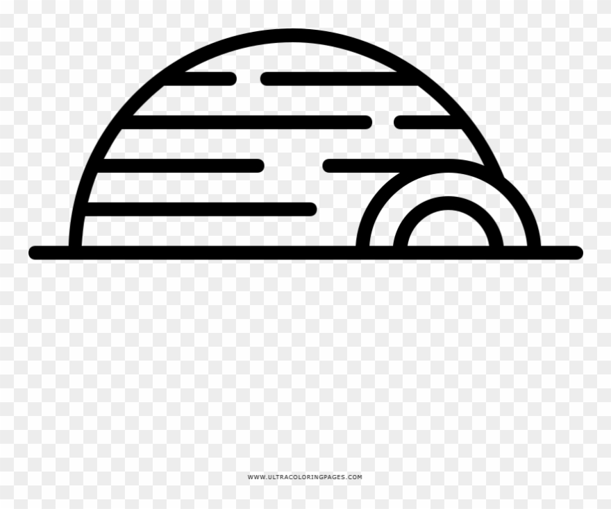 Igloo Coloring Page Clipart