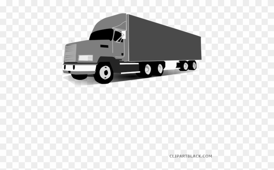 Truck Transportation Free Black White Clipart Images - Png Download