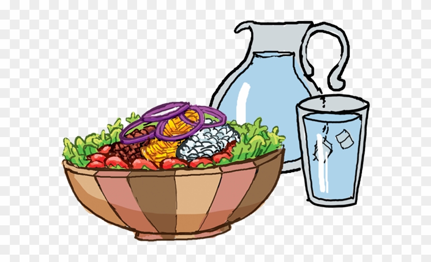 Salad And Water Clipart