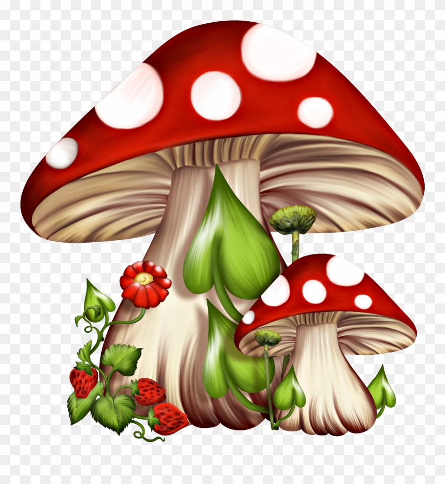 Red And White Mushrooms Clipart