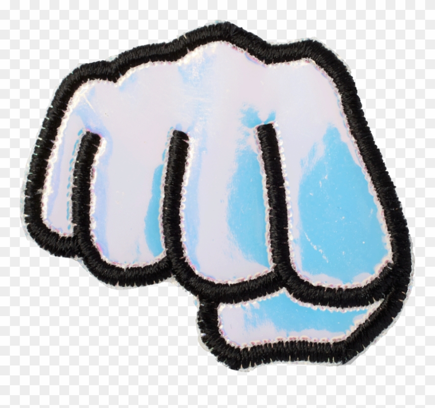 Puffy Iridescent Fist Patch Clipart