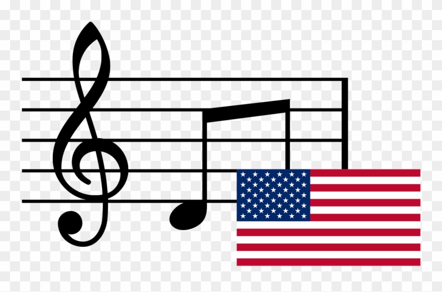 Musical Notes And Flag Usa Clipart