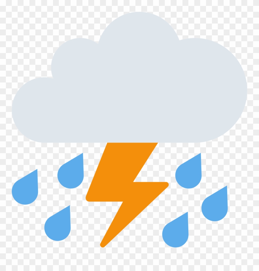 Thunder Cloud And Rain Sticker By Twitterverified Account Clipart