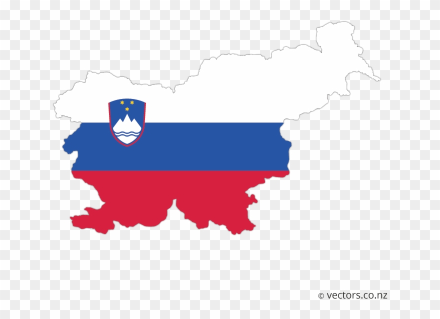 Flag Vector Map Of Slovenia Clipart