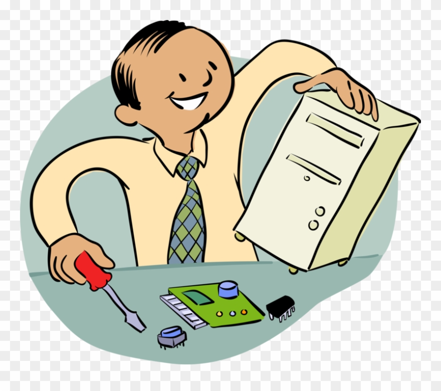 Vector Illustration Of Computer And Electronics Repair Clipart