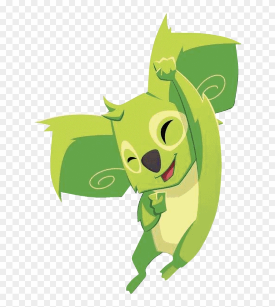 Green Jumping Koala Clipart