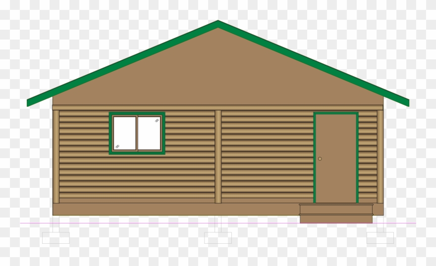 Cottage Clipart Wooden Cabin - Png Download