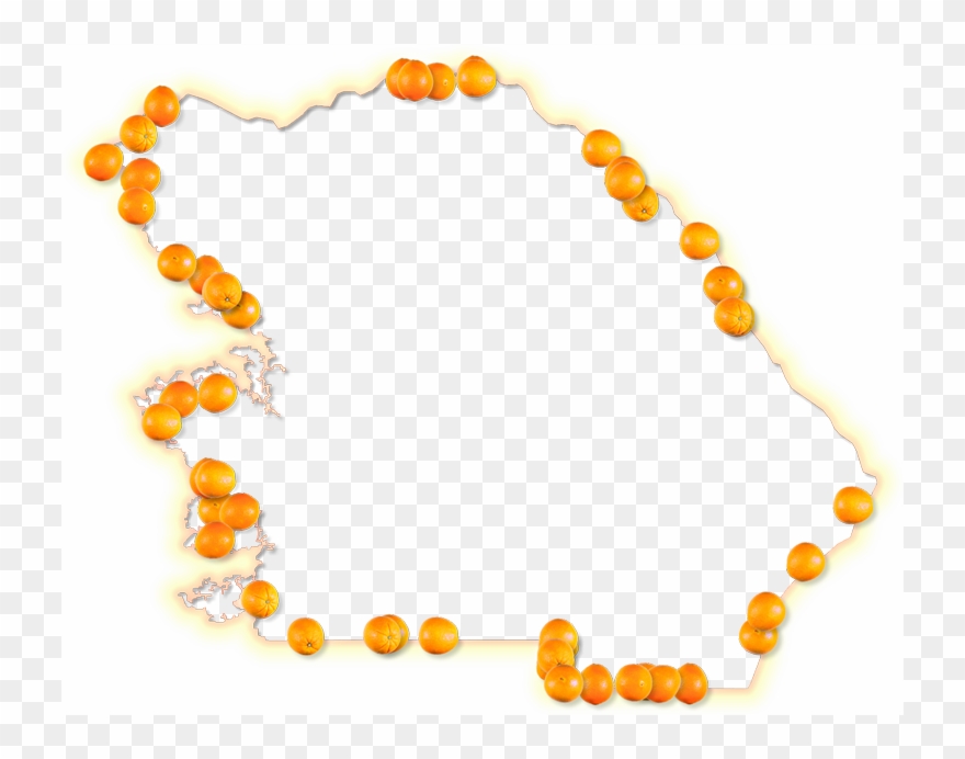 A Map Of Citrus With A Yellow-orange Glow Border And Clipart