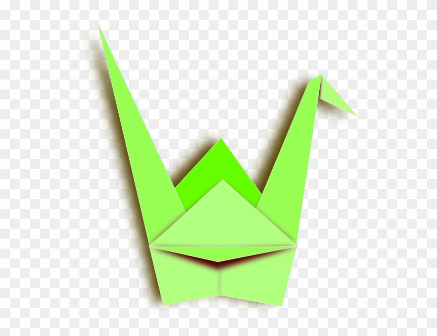 Green Paper Crane Svg Clip Arts 570 X 596 Px - Png Download