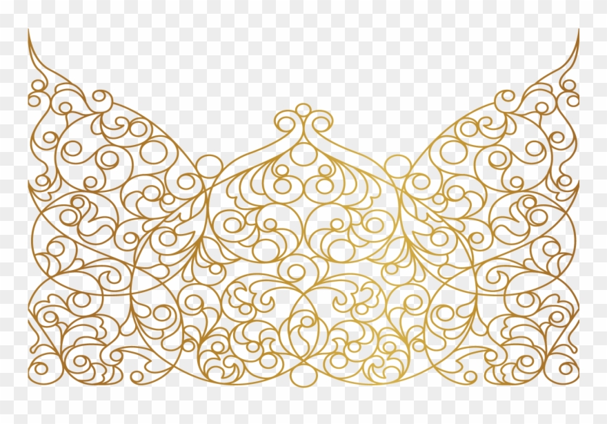 Mandala Swirls Design Pattern Paisley Gold Decor Decora Clipart