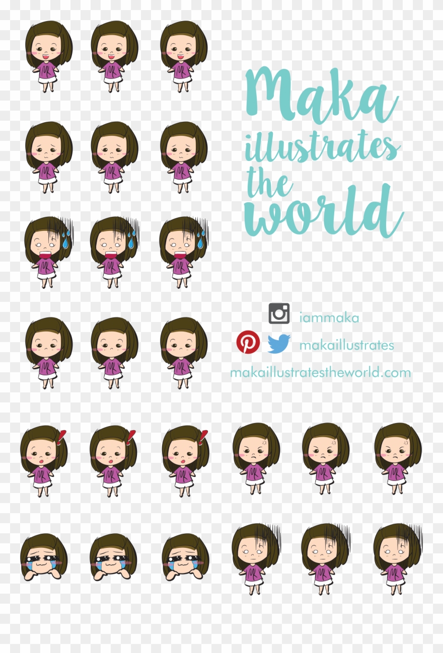 This Is My First Sticker Set, With My Own Chibi Character Clipart
