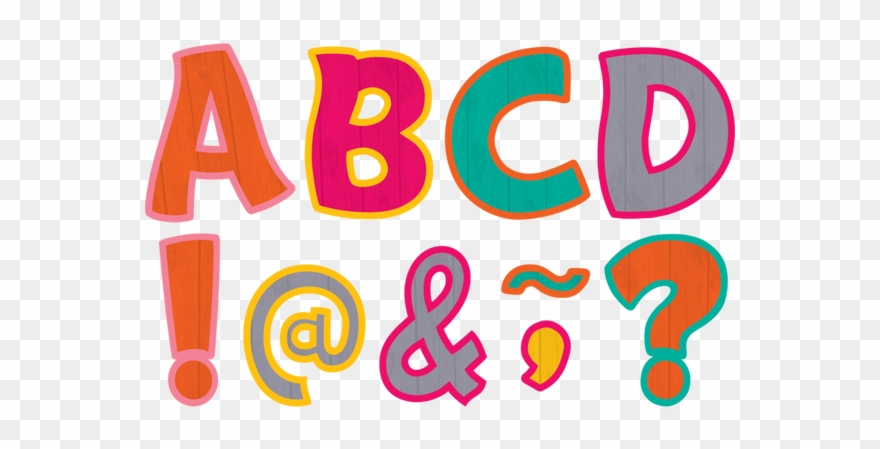 Tropical Punch Funtastic Font 3" Magnetic Letters Clipart