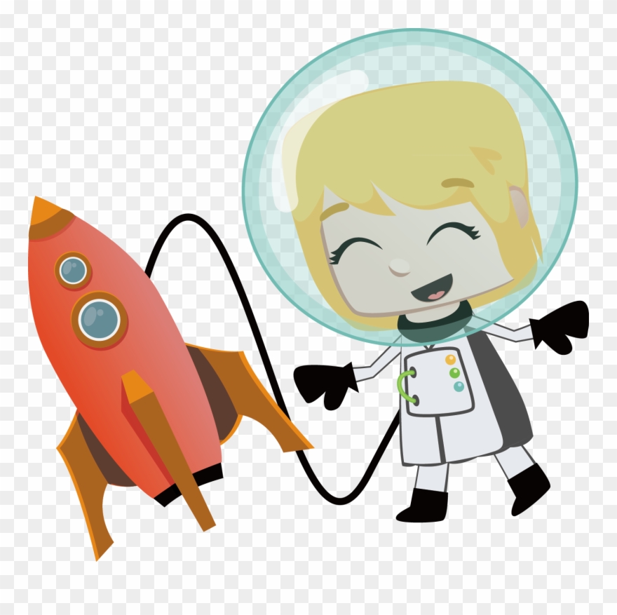 Astronaut Outer Space Illustration Girl Transprent Clipart