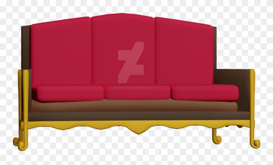 Couch Clipart Pink Couch - Png Download