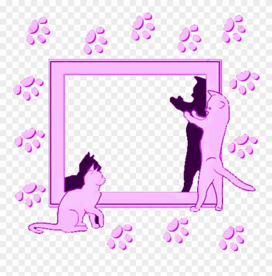Mq Pink Cats Footstep Footprint Frame Clipart