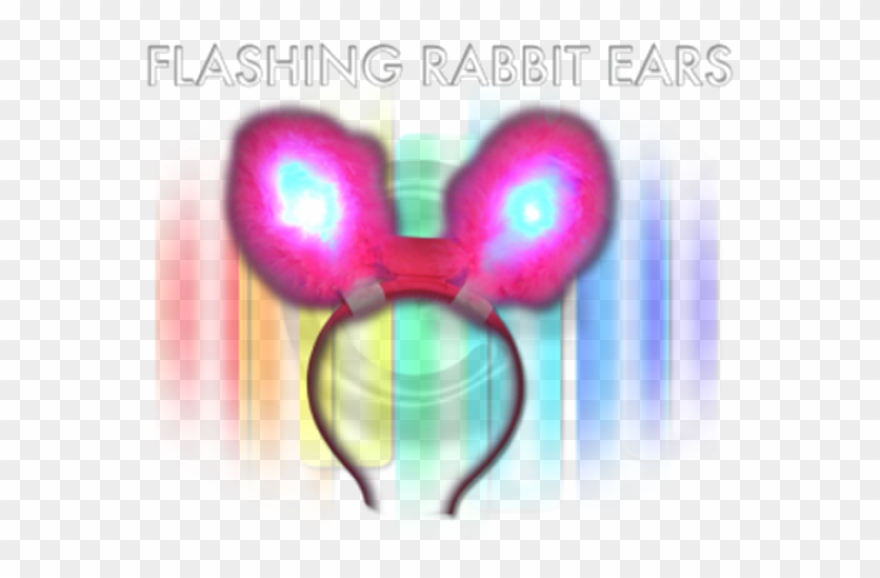 Led Flashing Neon Pink With Fur Bunny Ears Clipart