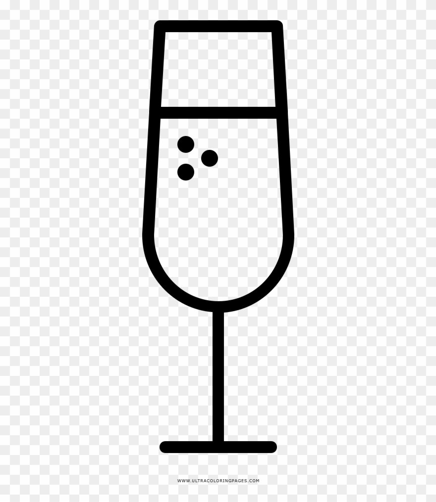 Champagne Flute Coloring Page Clipart
