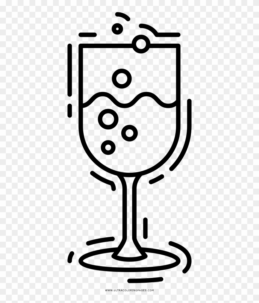 Champagne Coloring Page Clipart