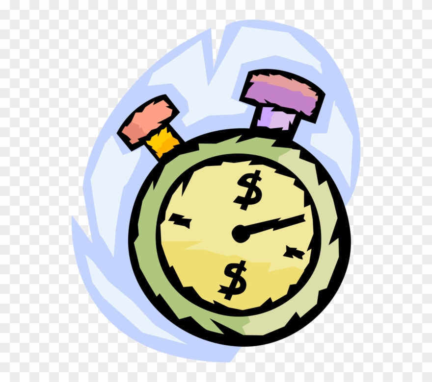 Vector Illustration Of Financial Stopwatch Handheld Clipart