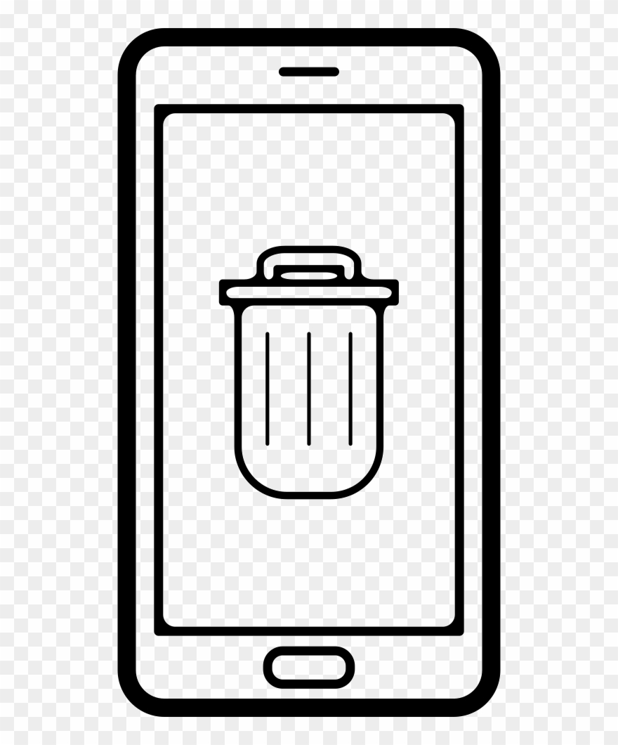 Recycle Bin Symbol On Phone Screen Comments Clipart