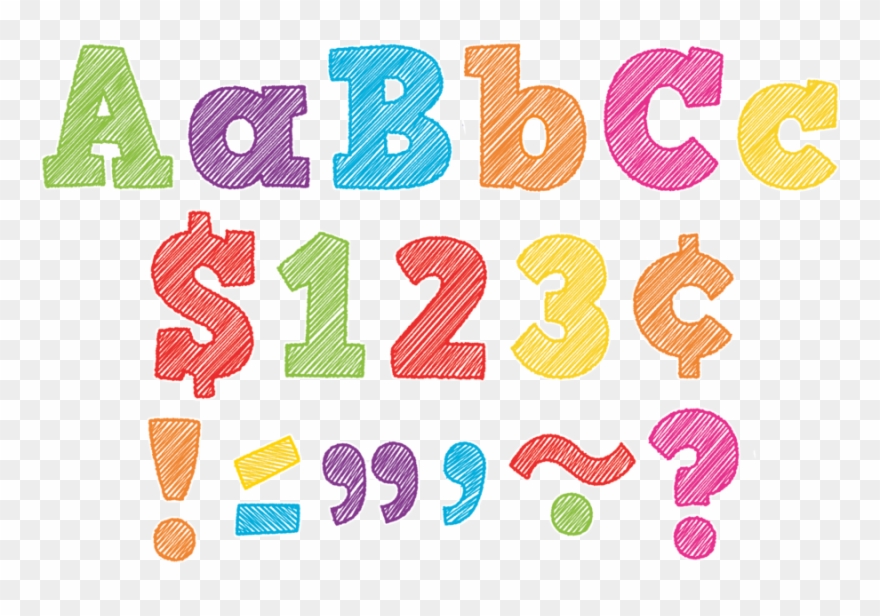 Scribble Bold Block 4" Letters Clipart