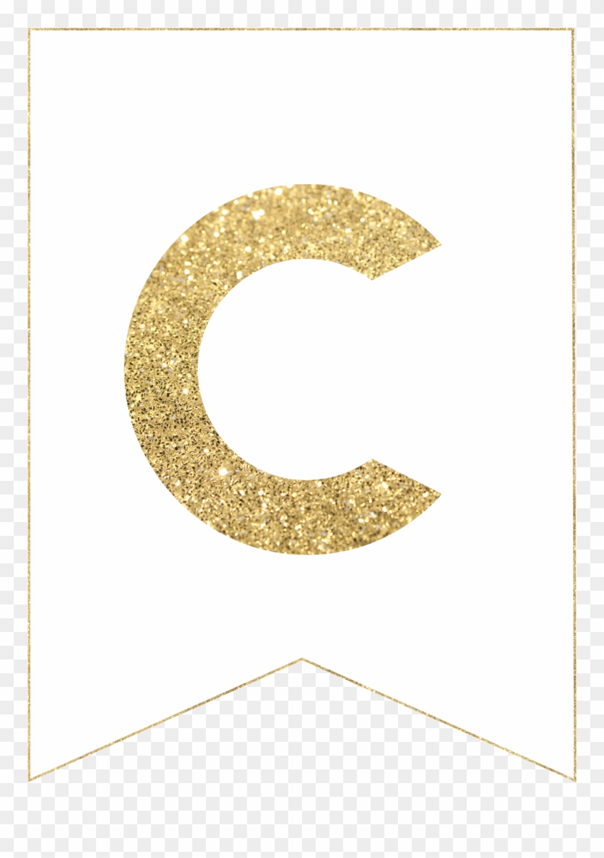 B Gold Alphabet Banner Letter Clipart