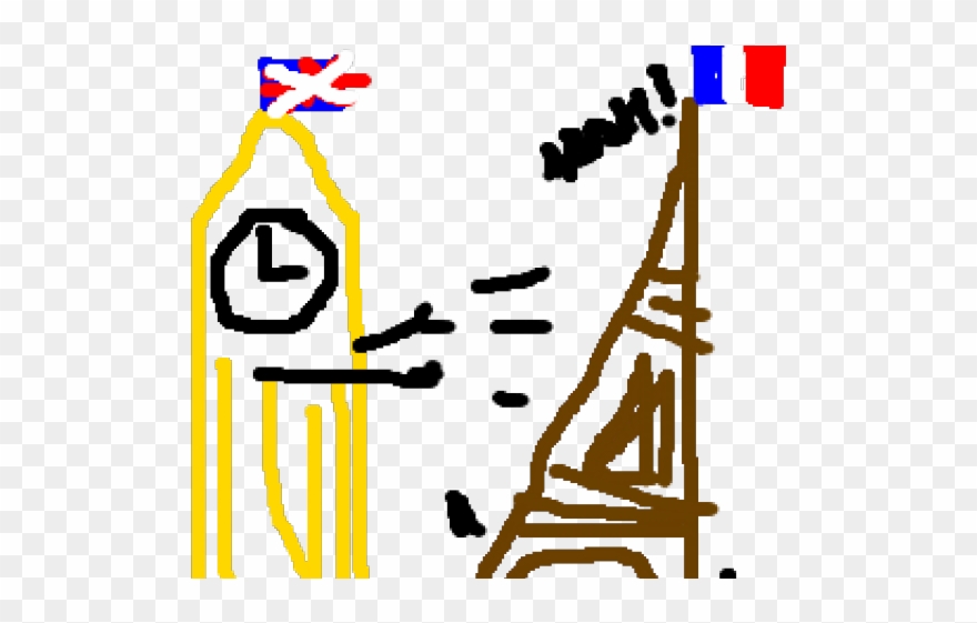 Drawn Big Ben Eiffel Tower Clipart