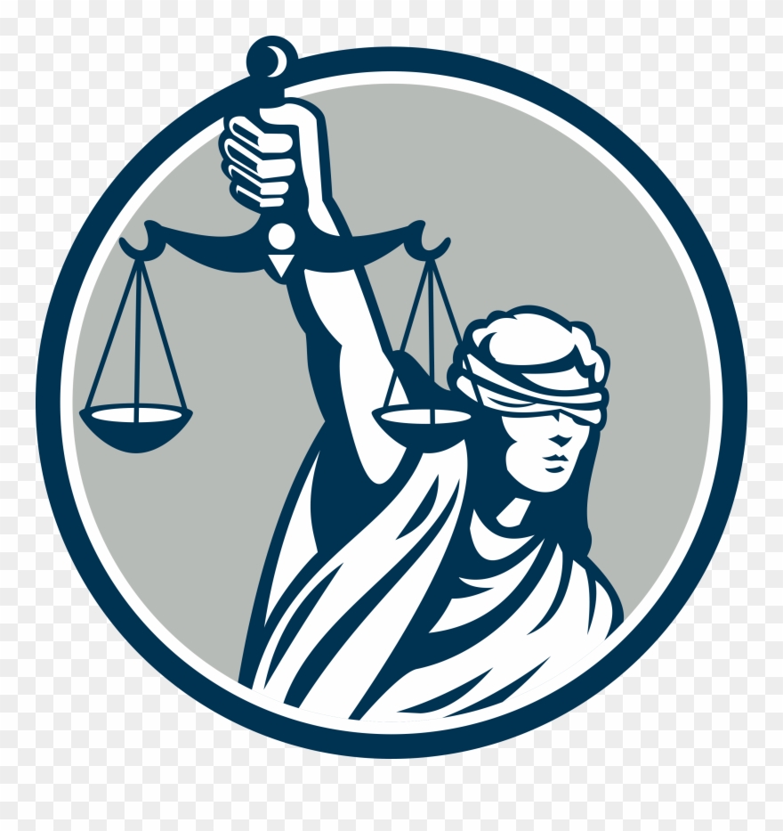 Lady Blindfolded Holding Scales Justice Front Retro Clipart