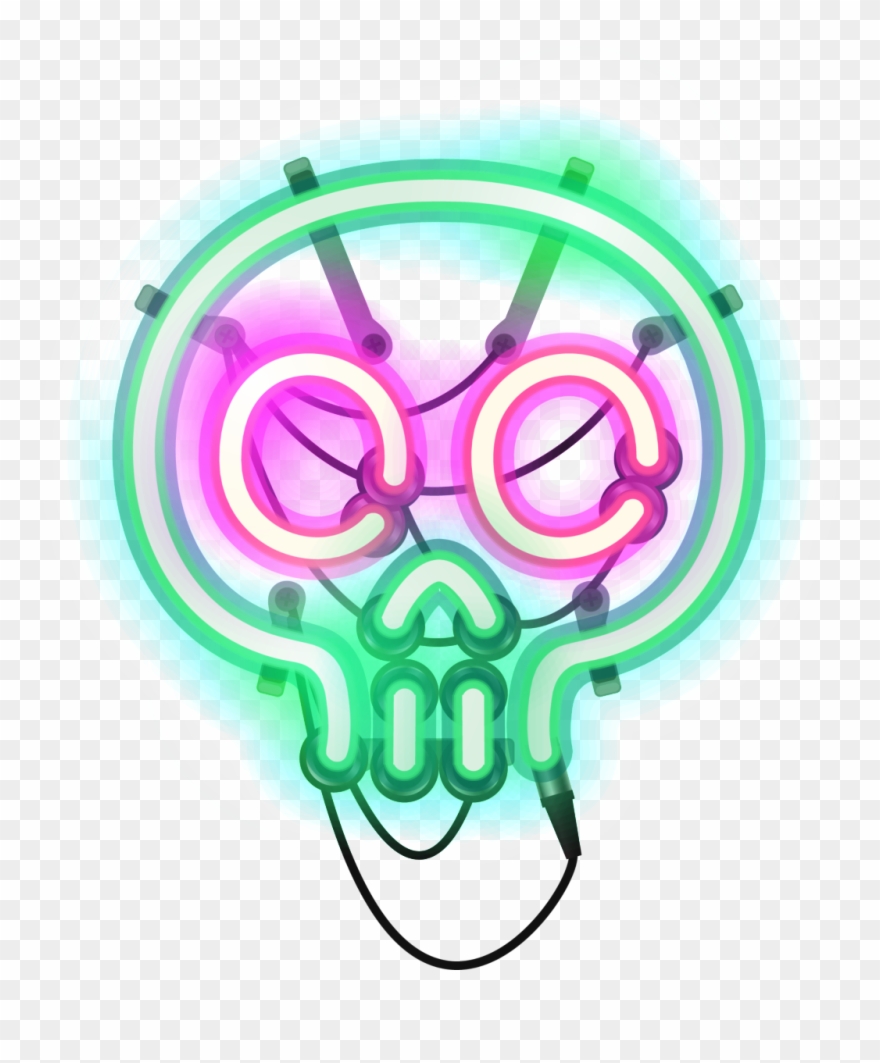 Green Light Pipe Skeleton Watercolor Hand Painted Transparent Clipart