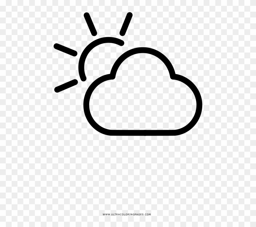 Partly Sunny Coloring Page Clipart