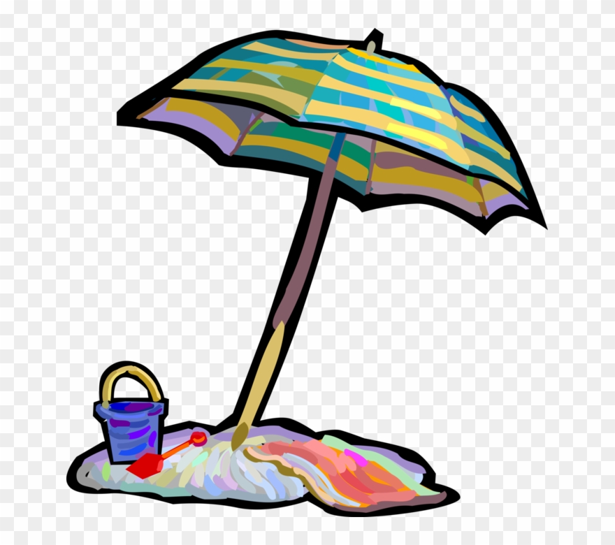 Vector Illustration Of Beach Umbrella Or Parasol Rain Clipart