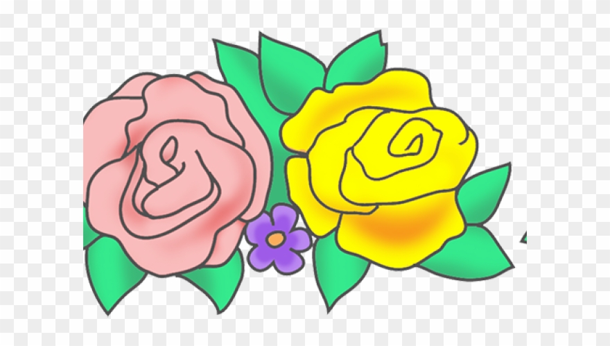 Yellow Rose Clipart Simple - Png Download