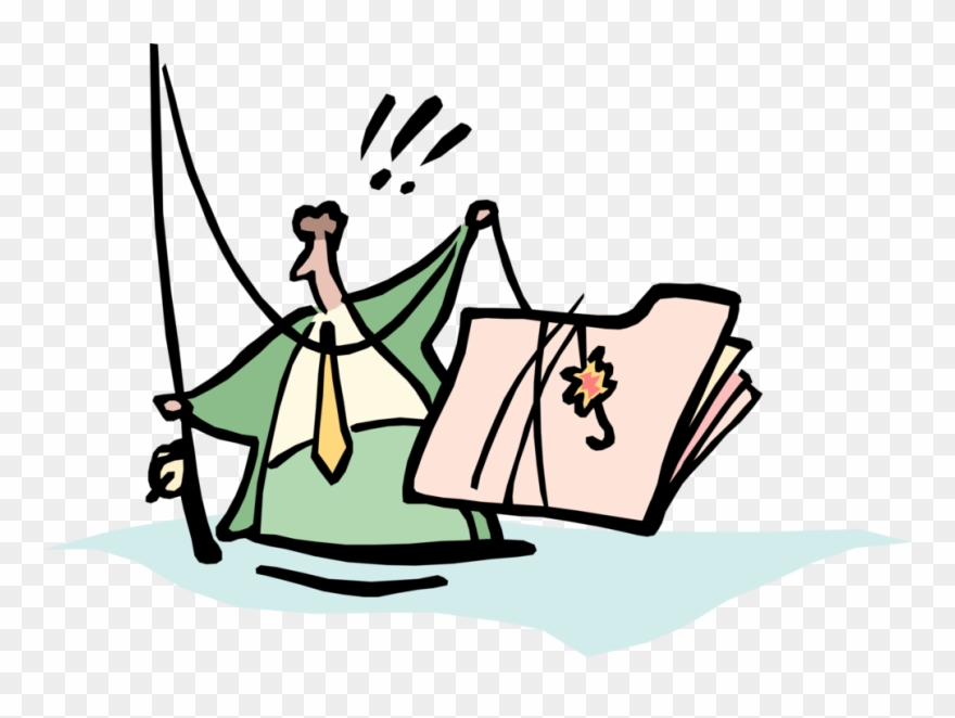 Vector Illustration Of Businessman Fly Fisherman Angler Clipart