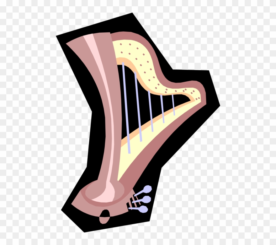 Vector Illustration Of Harp Stringed Musical Instruments Clipart