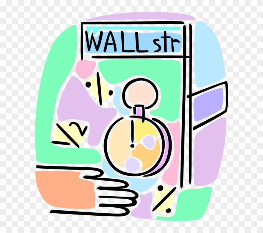 Vector Illustration Of Wall Street Stock Exchange Financial Clipart