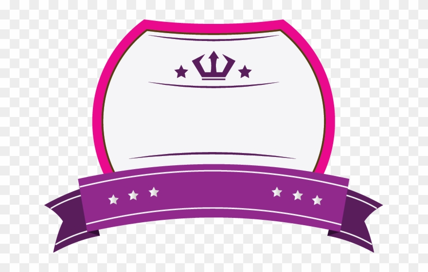 Pink Badge With Purple Ribbon Clipart