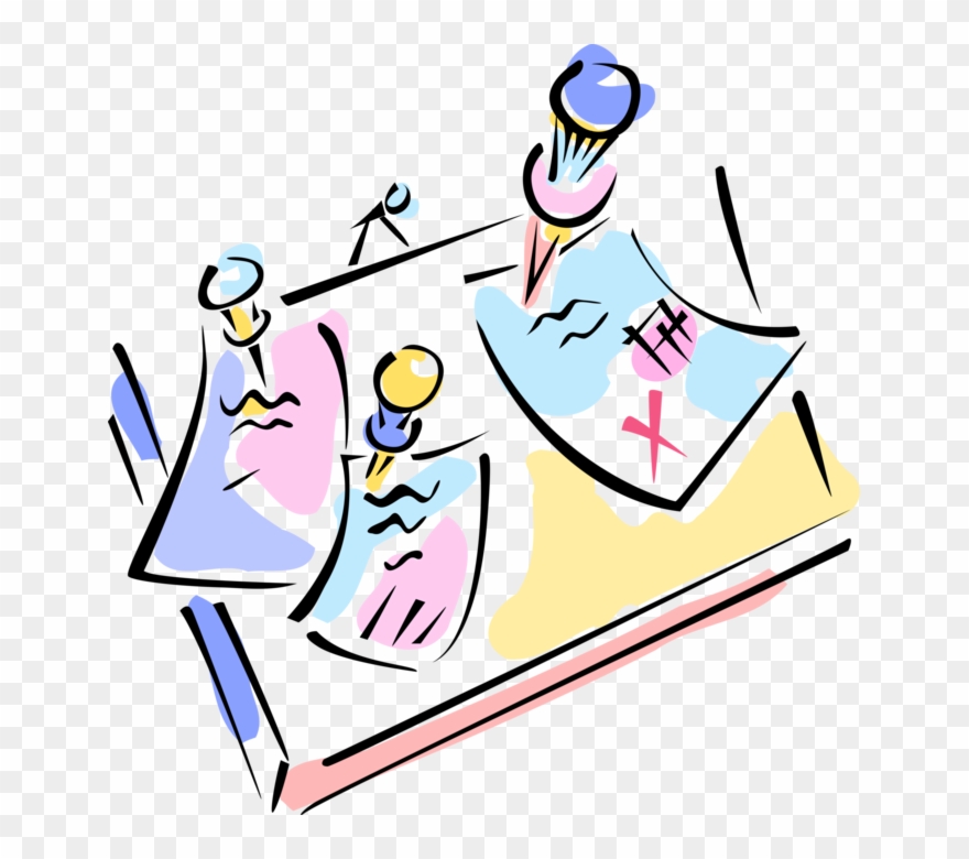 Vector Illustration Of Message Bulletin Board Or Noticeboard Clipart