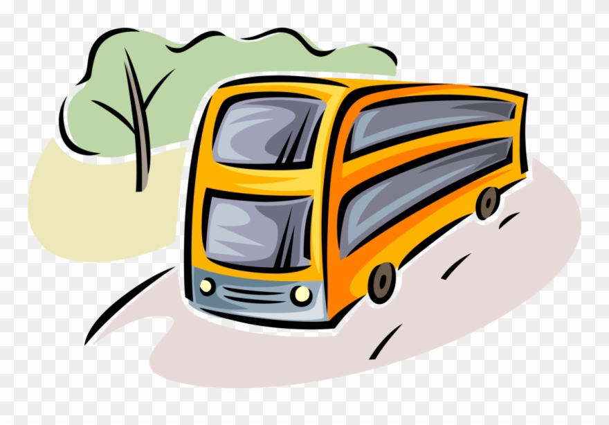 Vector Illustration Of Intercity Passenger Tour Bus Clipart