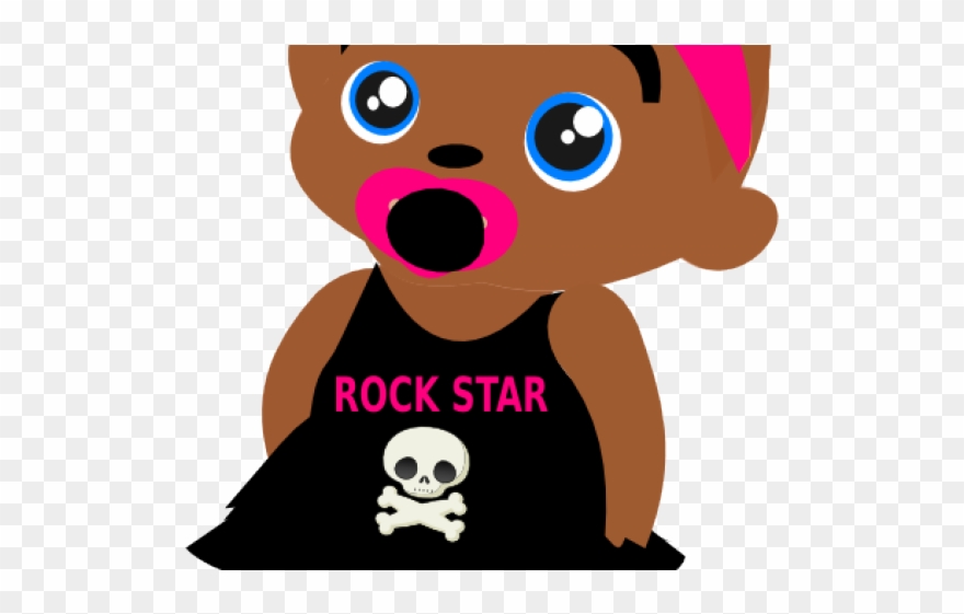 Black Hair Clipart Rockstar - Png Download