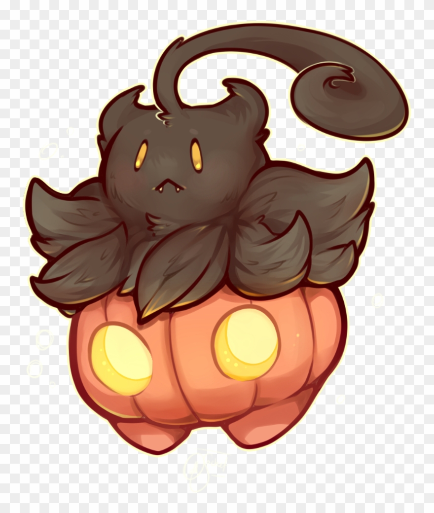Anime Manga Cute Kawaii Chibi Pokemon Pumpkin Black Clipart
