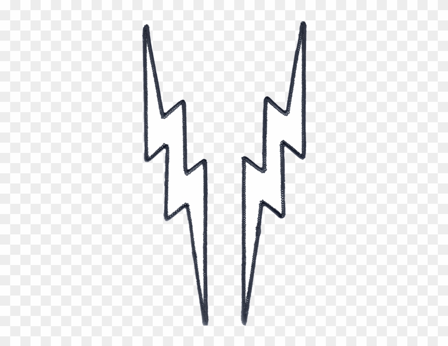 White Lightning Bolts 10″ Embroidered Reflective Patch Clipart