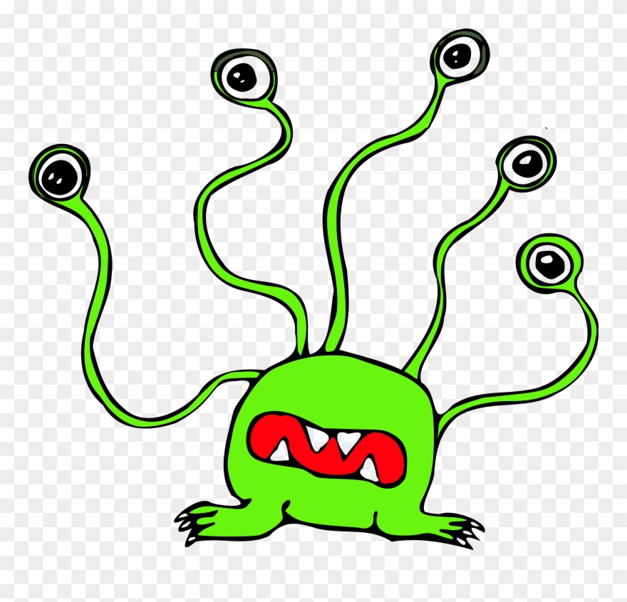 Big Image - Alien With 5 Eyes Clipart - Png Download