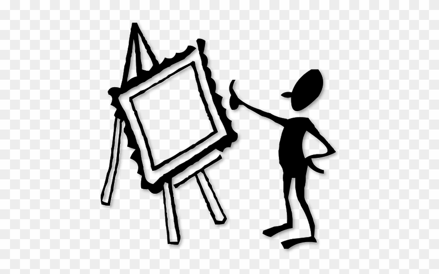 Silhouette Of A Man Painting - Clip Art Bean Man - Png Download