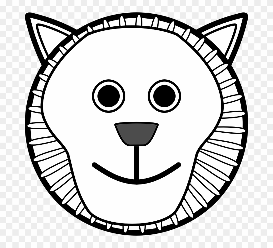 Clipart Eye Clip Art - Cat Face Clipart Black And White - Png Download