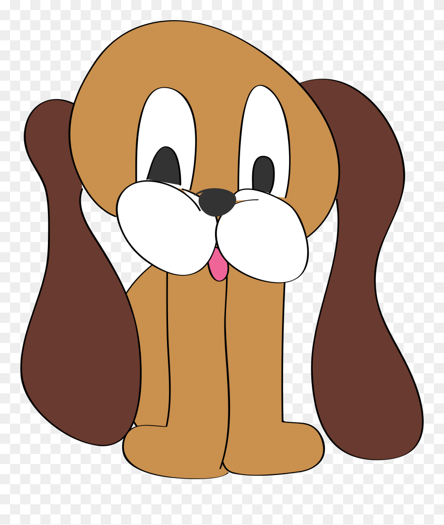 Image For Puppy Long Ears Animal Clip Art - Cartoon Dog Shower Curtain - Png Download