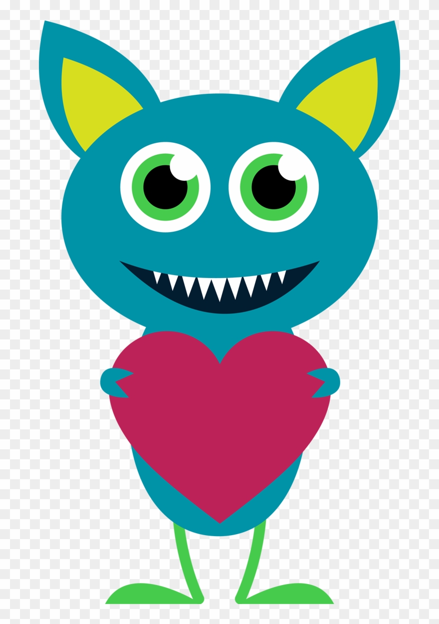 Cute Monster Clipart Vectors Download Free Vector Art - Valentine's Day Clipart Monster - Png Download
