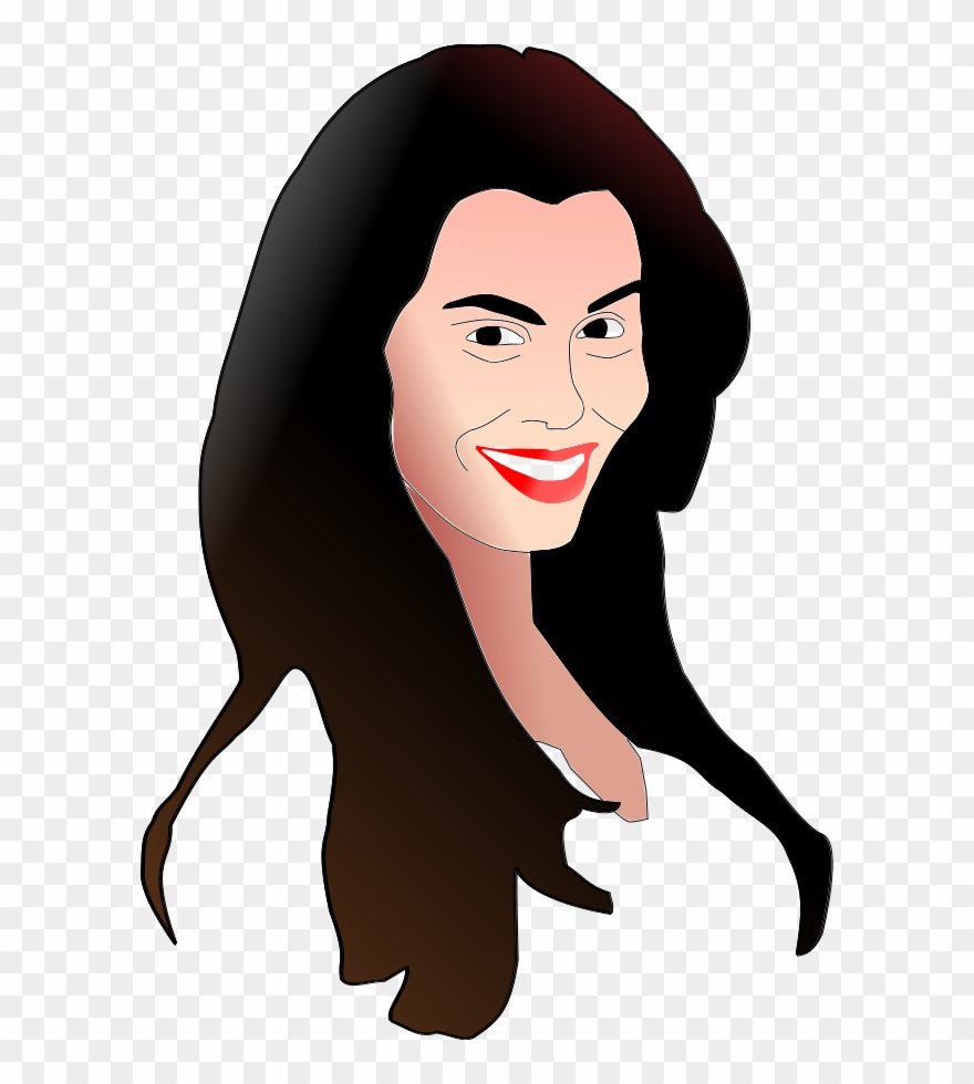 Hair - Smiley Face Woman Vector Clipart