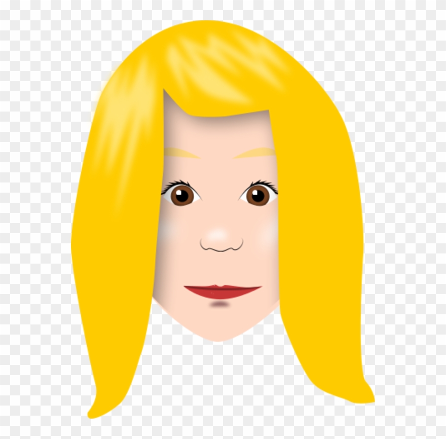 Girl Face With Blonde Hair Vector Clip Art - Blonde Hair And Brown Eyes Clipart - Png Download