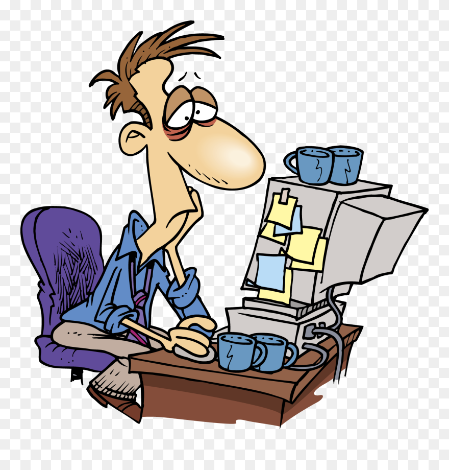 Moving Clipart Eye - Working Too Hard Cartoon - Png Download