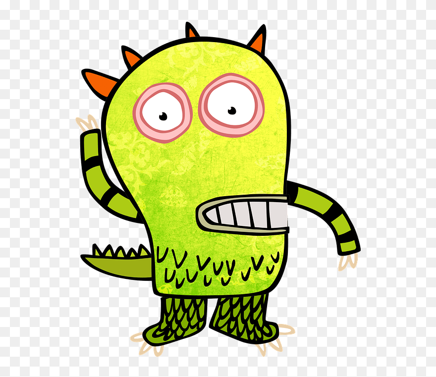 Monster, Clip, Art, Kids, Green Monster, Cartoon, Green - Monster Kids - Png Download
